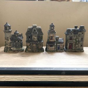 Small clay vintage houses